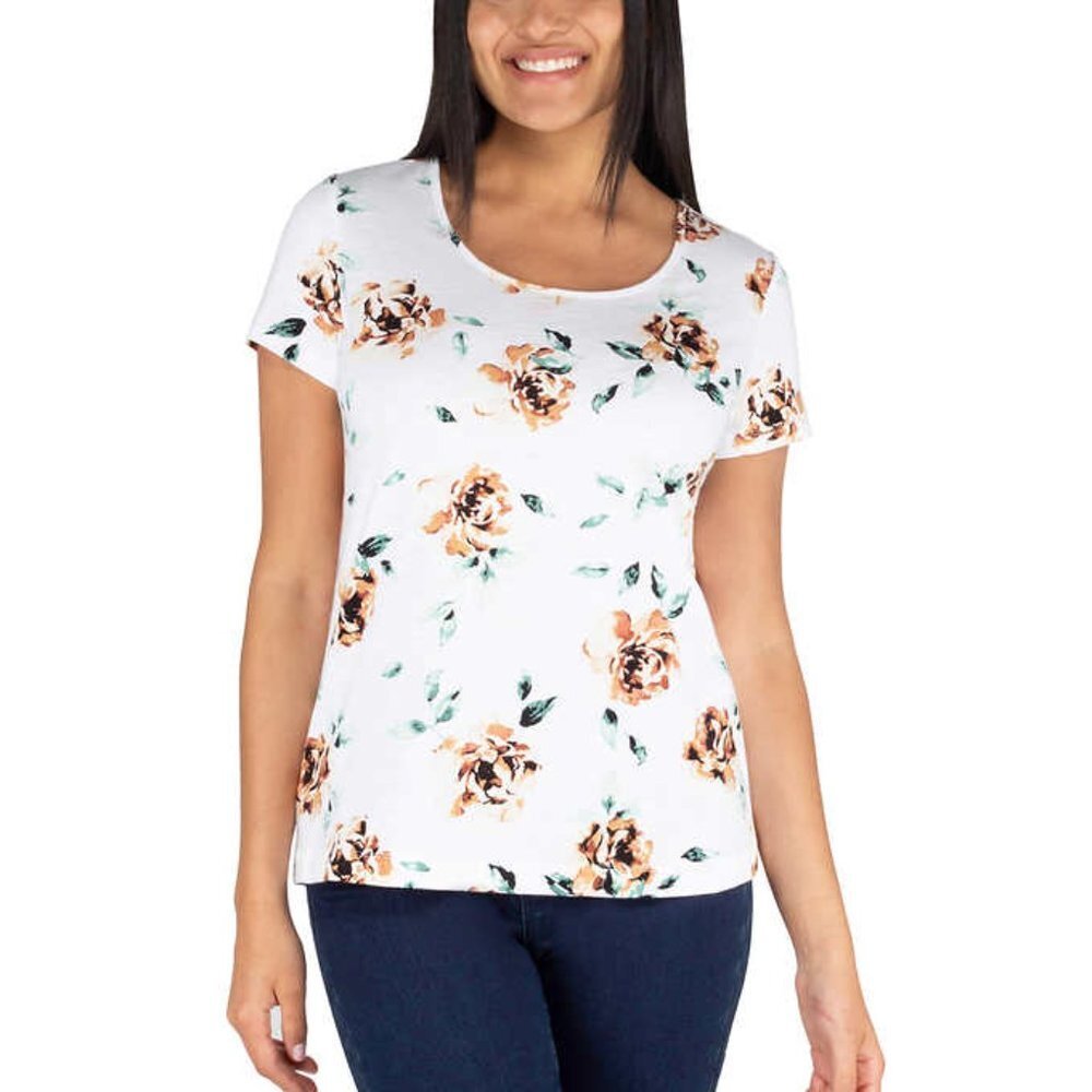 NEW COLOUR CHOICE Nicole Miller Printed Slub Knit Tee - Picture 2 of 8